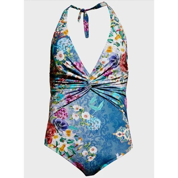 New. Johnny Was floral twist halter swimsuit. Size small. Retails $198 - Picture 7 of 14